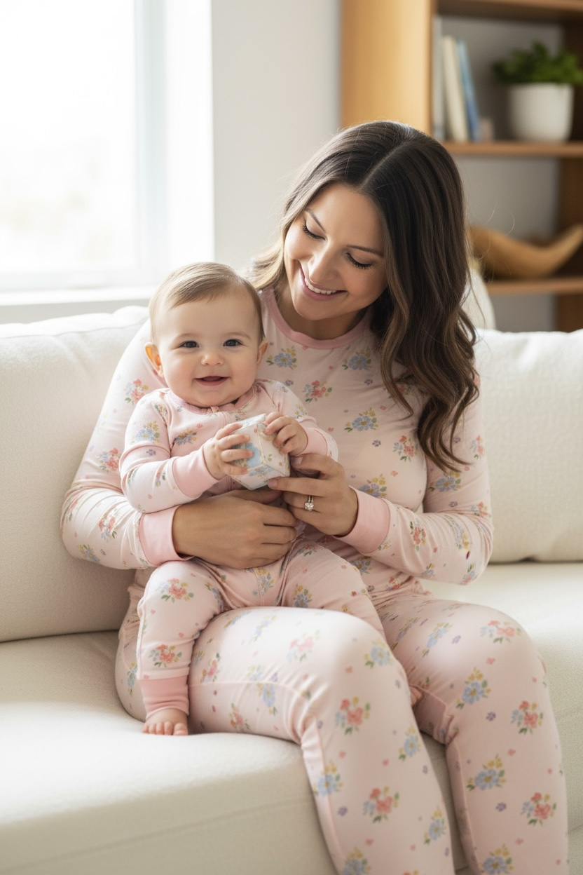 Blush Bloom (Women's Long Sleeve PJ) - Aaria Tees Aaria Tees