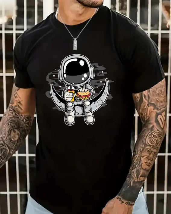 Cartoon Astronaut Shirt for Men – Casual Summer Streetwear Tee - Aaria Tees Aaria Tees