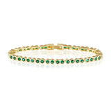 Bezel Tennis Bracelet- Emerald Aaria Tees