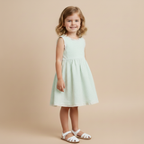 Organic Cross Back Dress - Basil Stripes - Aaria Tees Aaria Tees