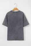 Medium Grey TEXAS Steer Head Graphic Mineral Wash Oversized T Shirt - Aaria Tees Aaria Tees