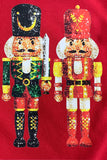 Red Christmas Metallic Nutcracker Graphic Crew Neck Sweatshirt - Aaria Tees Aaria Tees