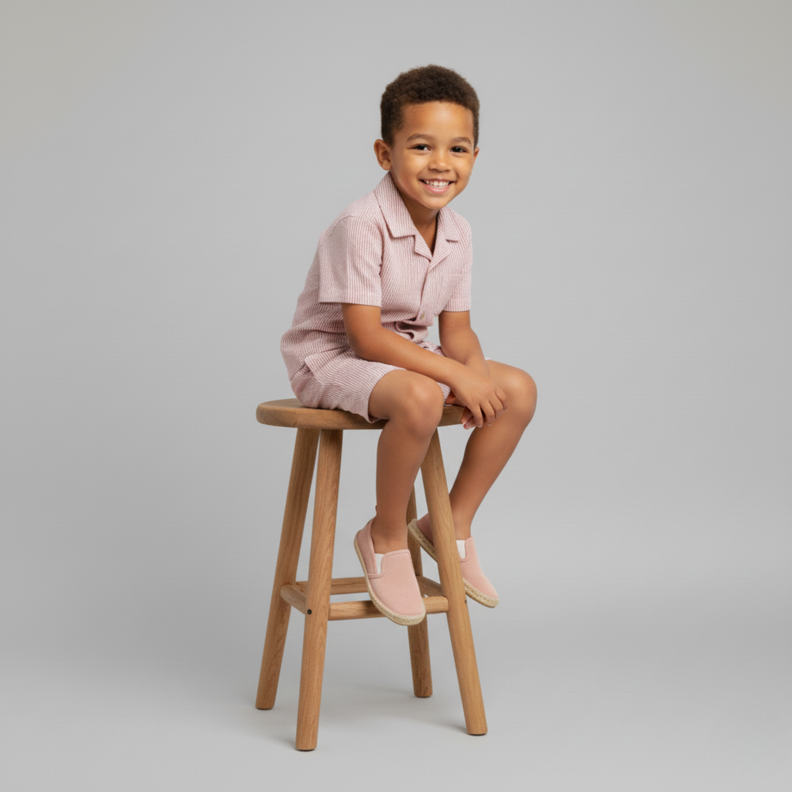 Organic Shirt & Shorts Set - Coral Stripes - Aaria Tees Aaria Tees