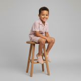 Organic Shirt & Shorts Set - Coral Stripes - Aaria Tees Aaria Tees