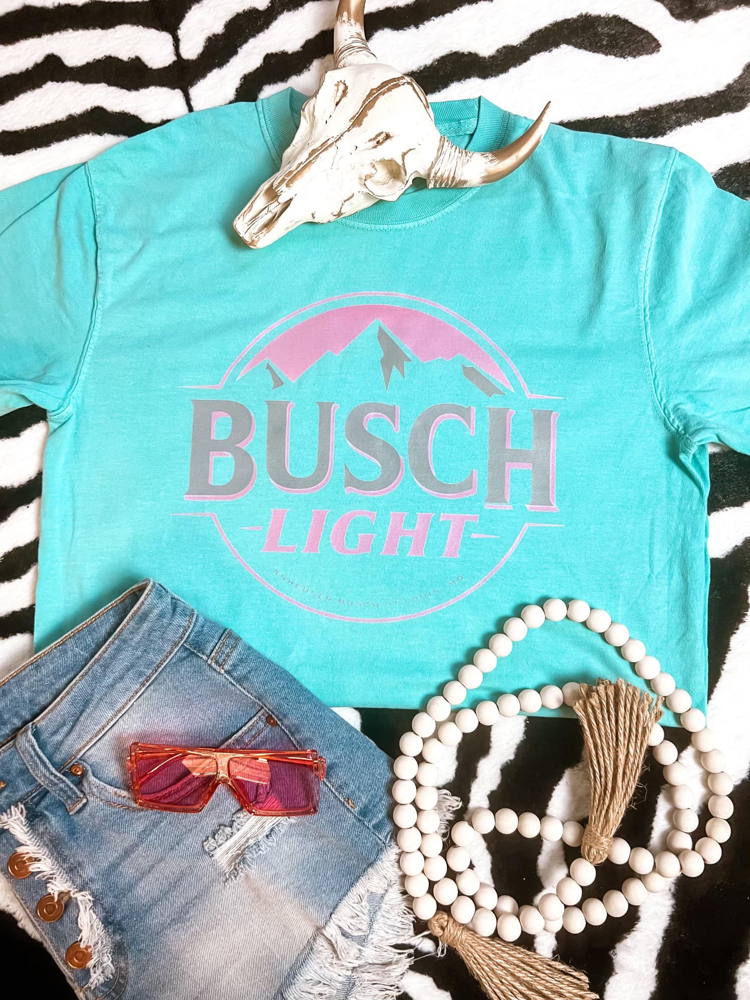 Pink Busch Light Comfort Colors Graphic Tee - Aaria Tees Aaria Tees