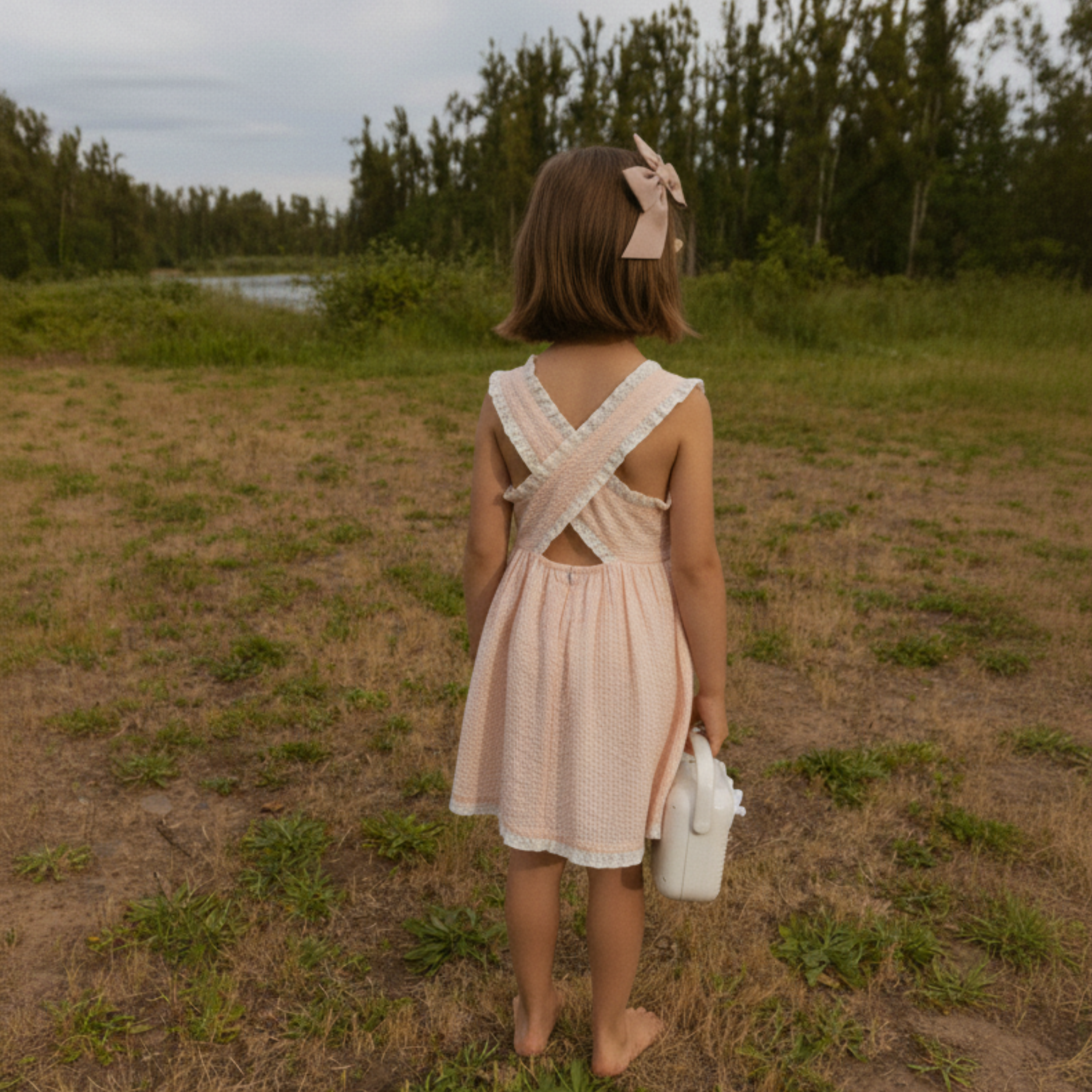 Organic Cross Back Dress - Blush - Aaria Tees Aaria Tees