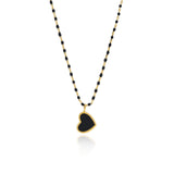 Paisley Heart Necklace Black Aaria Tees
