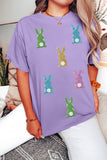 Wisteria Sequin Easter Bunny Patched Tee Aaria Tees