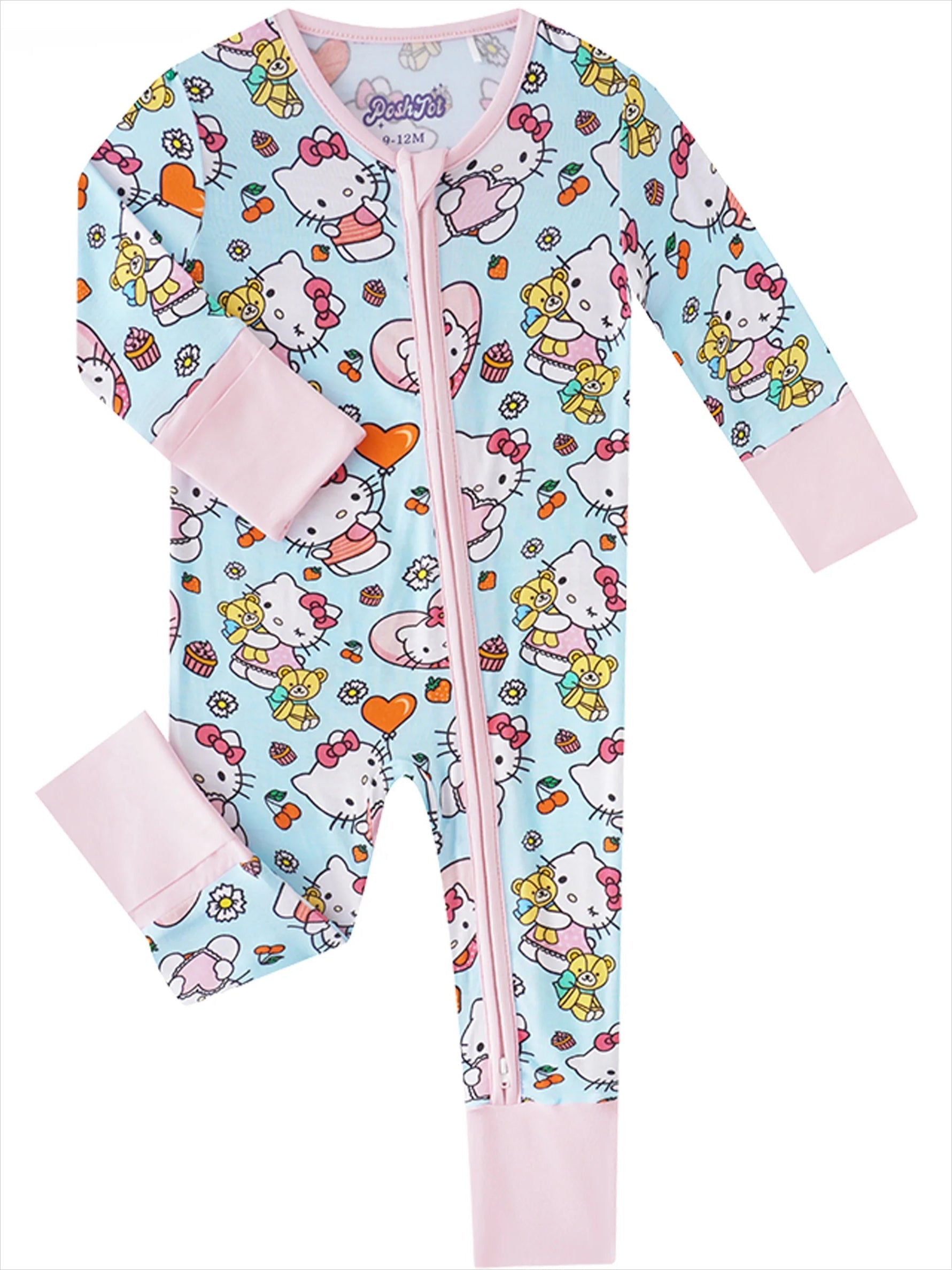PoshTOT Sanrio Love Hello Kitty Bamboo Baby Convertible Zippy Romper - Aaria Tees Aaria Tees