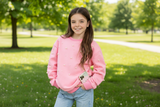Tweenstyle by Stoopher - Pink Crewneck Sweatshrt with Scattered Pearls Aaria Tees