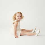Organic Eyelet Flutter Top And Shorts Set - Ivory Eyelet - Aaria Tees Aaria Tees
