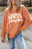 Orange Whatever Spices Your Pumpkin Graphic Corded Pullover Sweatshirt - Aaria Tees Aaria Tees