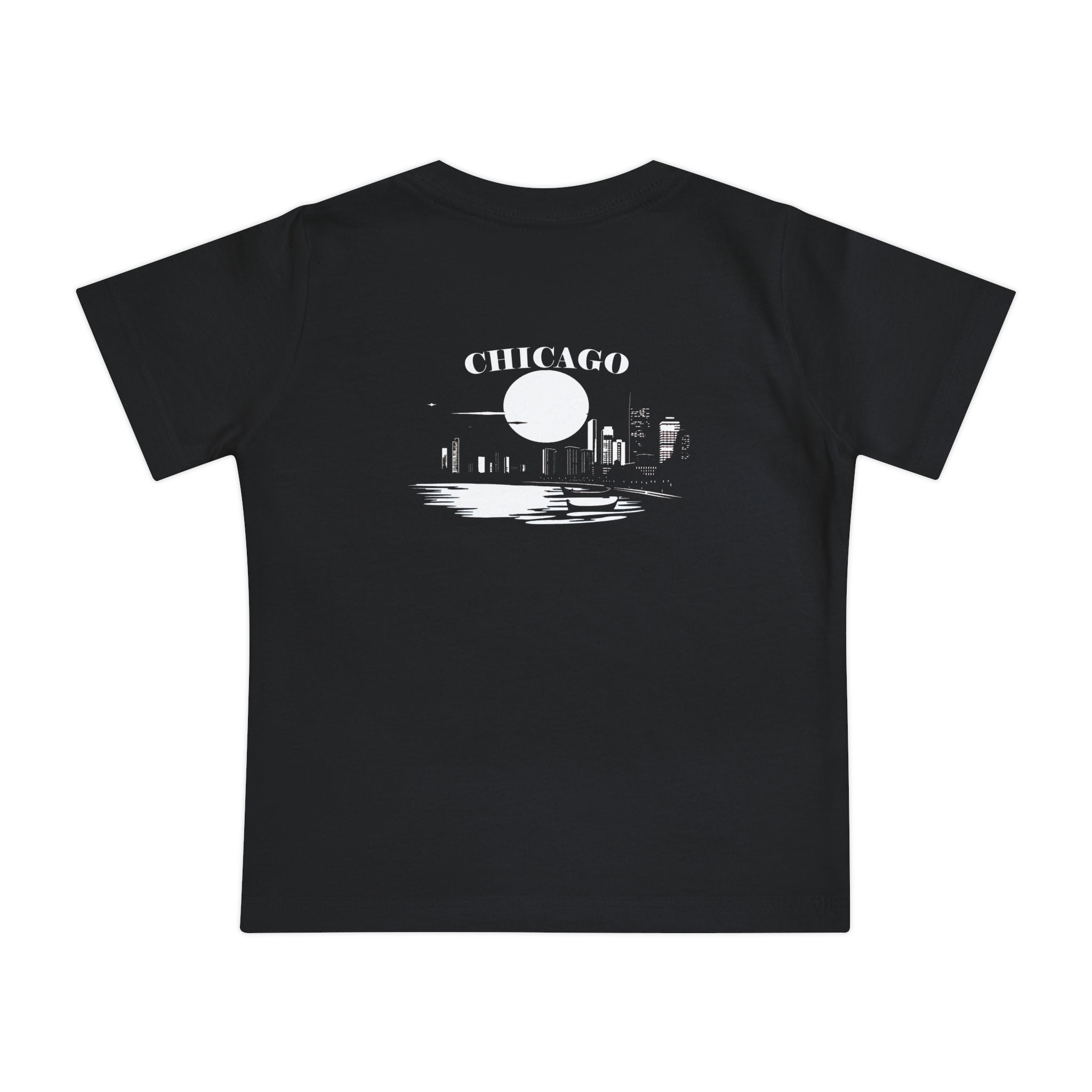 Mystery Noir Chicago Skyline Sunset Unisex Baby Short Sleeve T-Shirt - Aaria Tees Aaria Tees