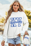 White Kentucky Graphic Mock Neck Reversible Sweatshirt - Aaria Tees Aaria Tees