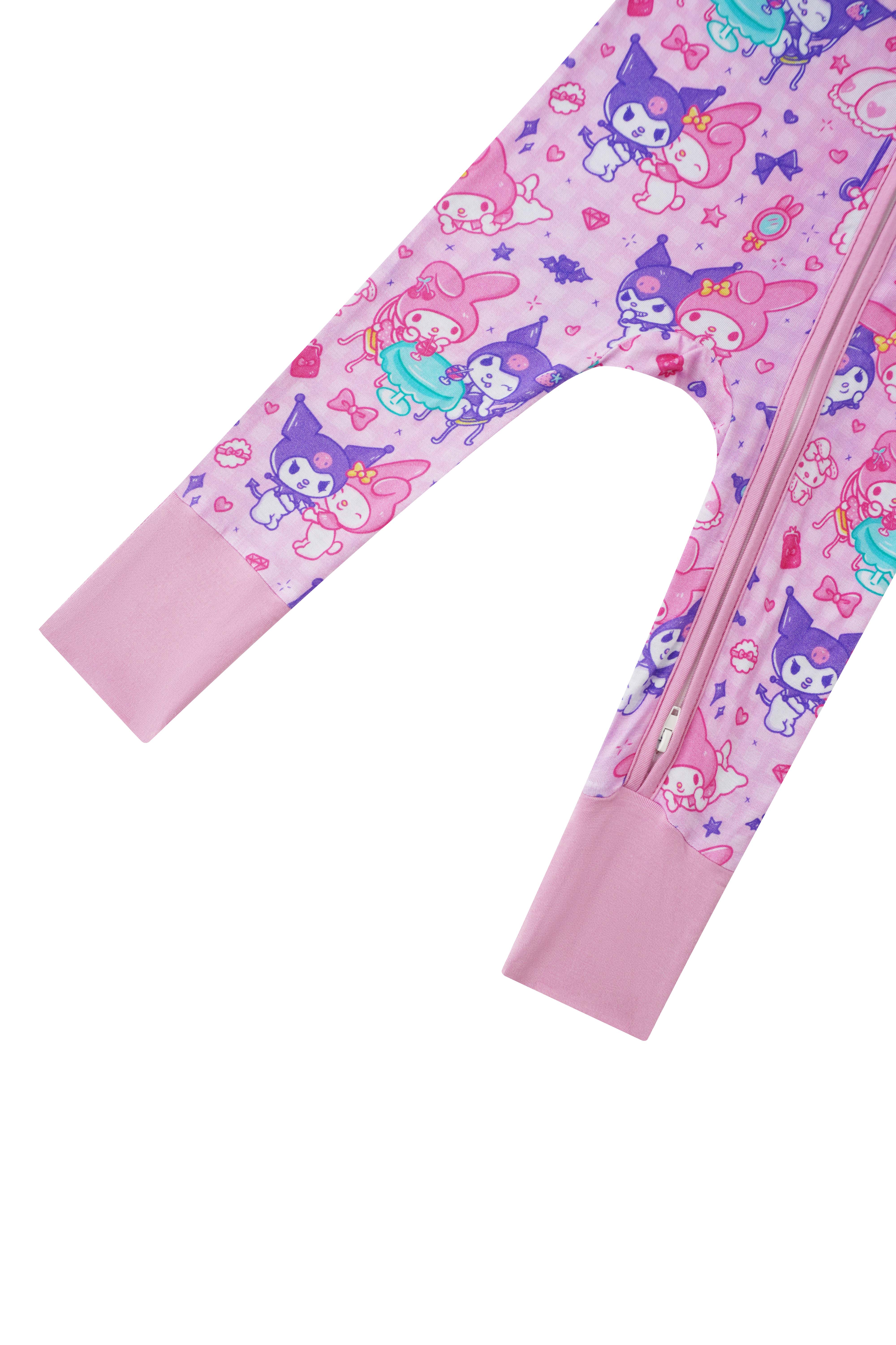 PoshTOT Sanrio Kuromi Bamboo Baby Convertible Zippy Romper - Aaria Tees Aaria Tees