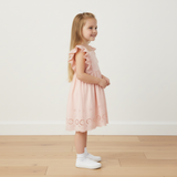 Organic Eyelet Flutter Dress - Blush Eyelet - Aaria Tees Aaria Tees