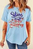 Stars and Stripes Patriotic Graphic T-Shirt Aaria Tees