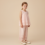 Organic Eyelet Top And Pant Set - Blush Eyelet - Aaria Tees Aaria Tees
