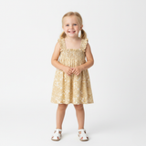 Organic Smocked Sundress - Yellow Blossom - Aaria Tees Aaria Tees