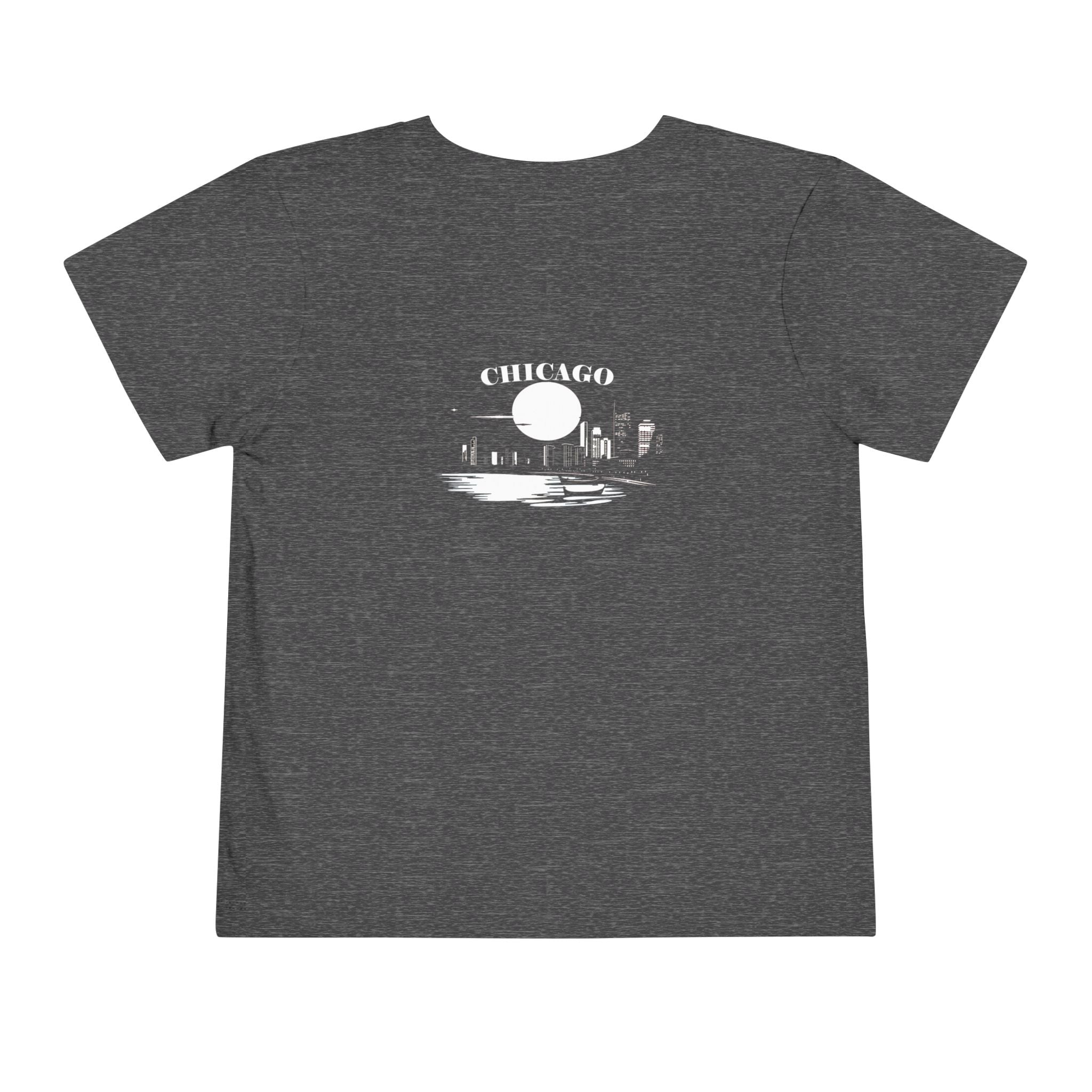 Mystery Noir Chicago Skyline Sunset Unisex Toddler Short Sleeve Tee - Aaria Tees Aaria Tees