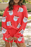 Gold Flame Sequin Christmas Santa Clause Corded Pullover and Shorts Set - Aaria Tees Aaria Tees
