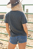 High-Rise Western Cowboy Boots Graphic Tee Aaria Tees
