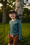 Hunter green bamboo nature is my playground Aaria Tees