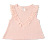 Organic Ruffle Top & Shorts Set - Blush - Aaria Tees Aaria Tees