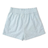 Organic Eyelet Flutter Top And Shorts Set - Light Blue Eyelet - Aaria Tees Aaria Tees