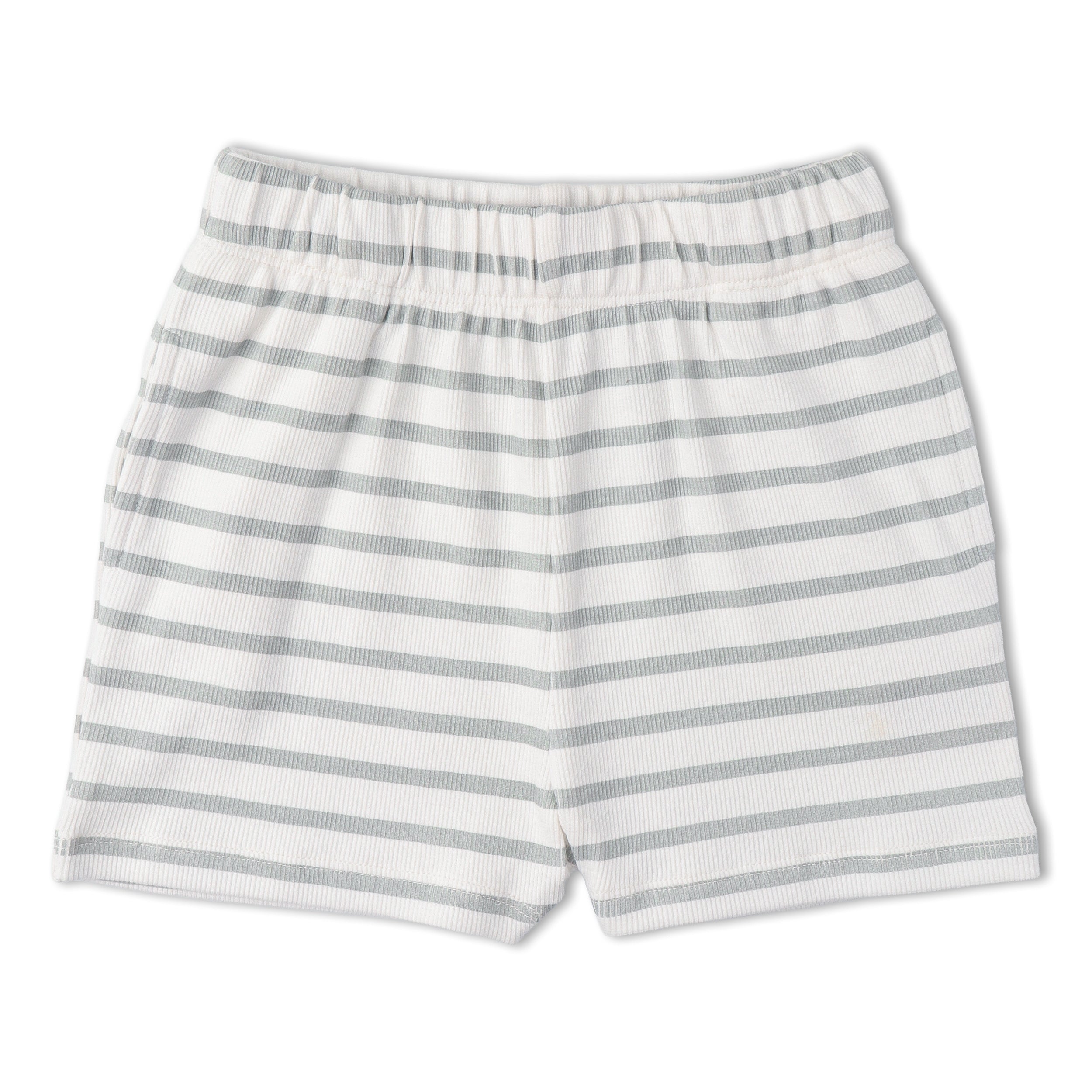 Organic Tank Top & Shorts Set - Fog Stripes - Aaria Tees Aaria Tees