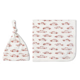 Organic Swaddle Blanket & Hat Set - Cars - Aaria Tees Aaria Tees