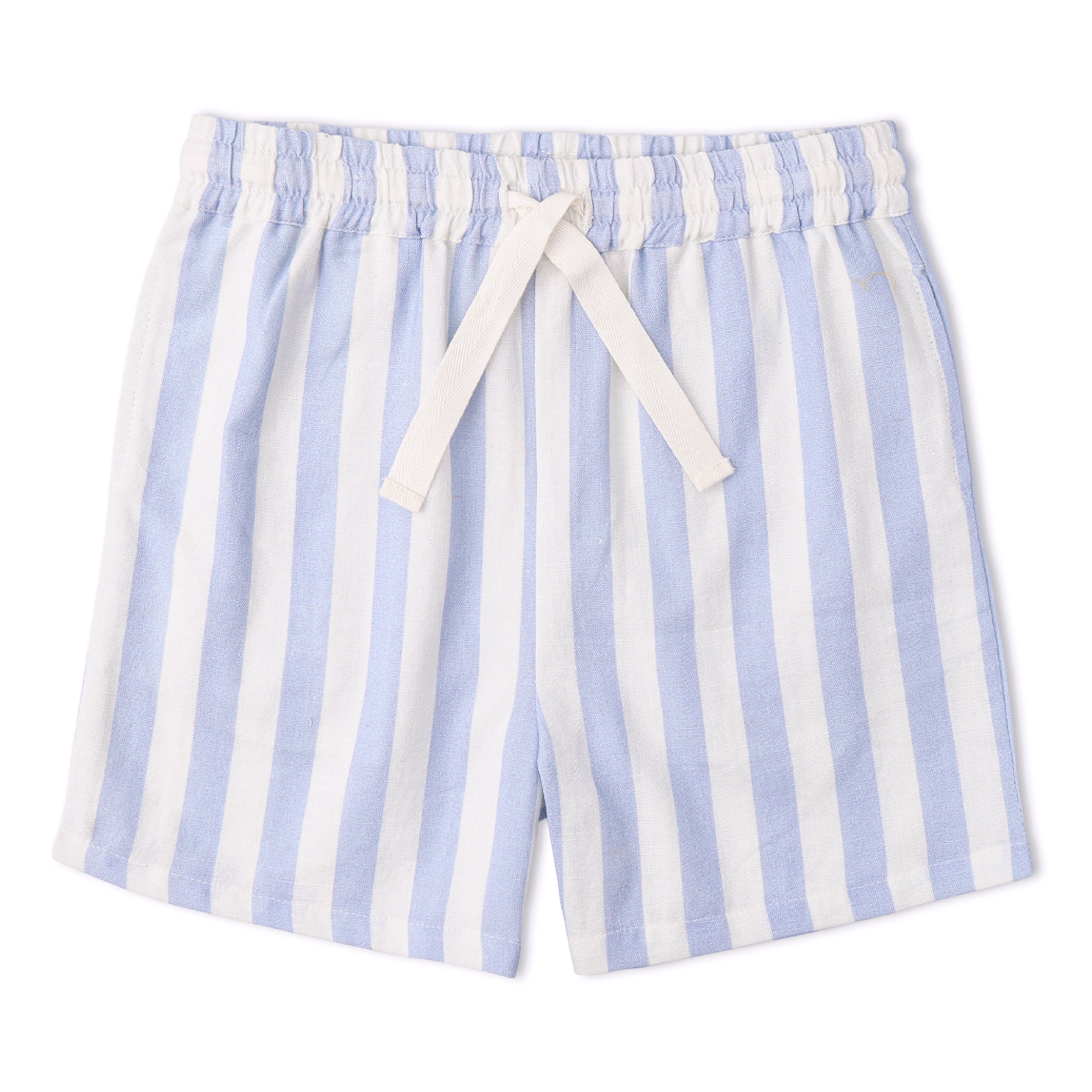 Organic Shirt & Shorts Set - Blue Stripes - Aaria Tees Aaria Tees