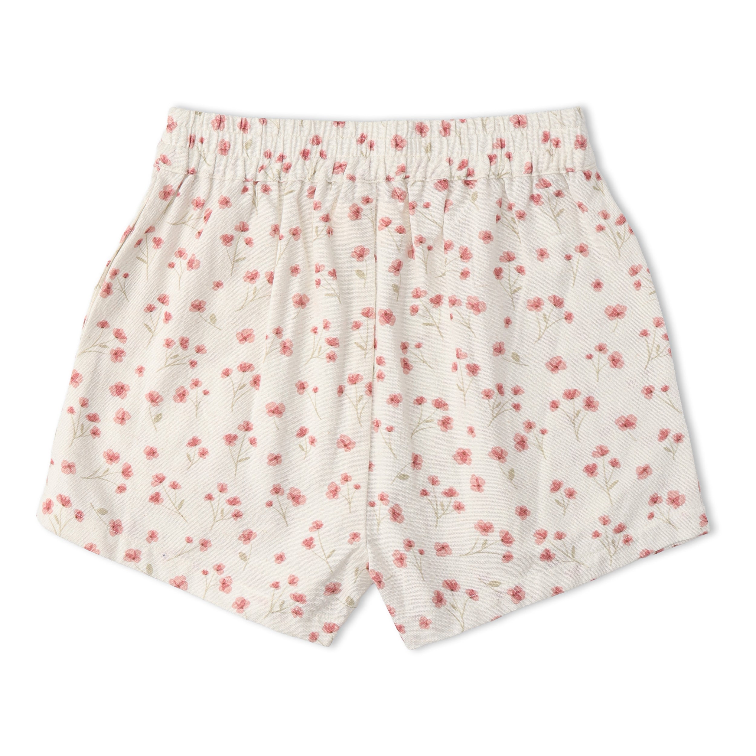 Organic Tie Up Top & Shorts Set - Pink  Bloom - Aaria Tees Aaria Tees