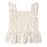 Organic Eyelet Flutter Top And Shorts Set - Ivory Eyelet - Aaria Tees Aaria Tees