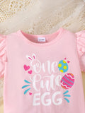 Children's Ruffled Graphic Bodysuit and Skirt Set Aaria Tees
