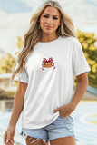 White Embroidered Bow Rugby Graphic Casual T-Shirt - Aaria Tees Aaria Tees