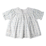 Organic Smocked Top & Shorts Set - Blue Vines - Aaria Tees Aaria Tees