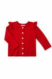 Red Ruffle Cardigan - Aaria Tees Aaria Tees