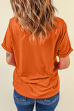 Orange Sequin Ghost Halloween Graphic T-Shirt Aaria Tees