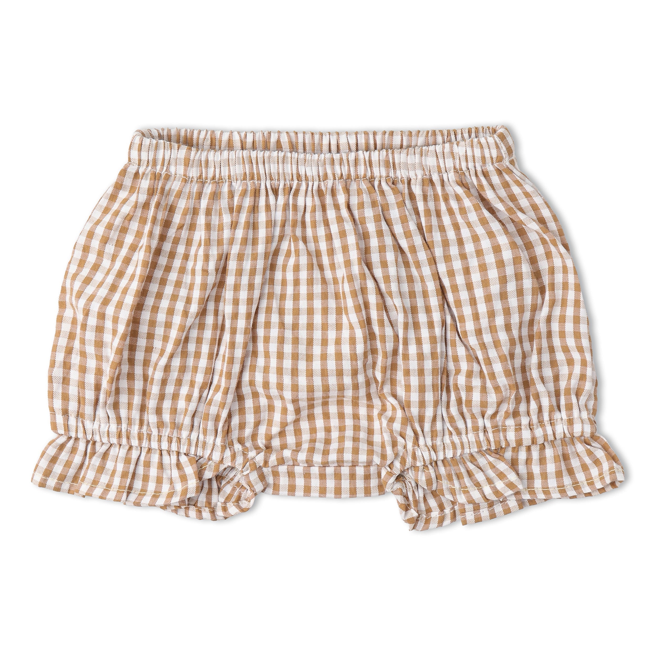 Organic Smocked Top And Bloomer Set - Caramel Check - Aaria Tees Aaria Tees
