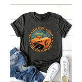 Retro Desert Highway T-Shirt - Casual Short Sleeve Tee Tops - Aaria Tees Aaria Tees
