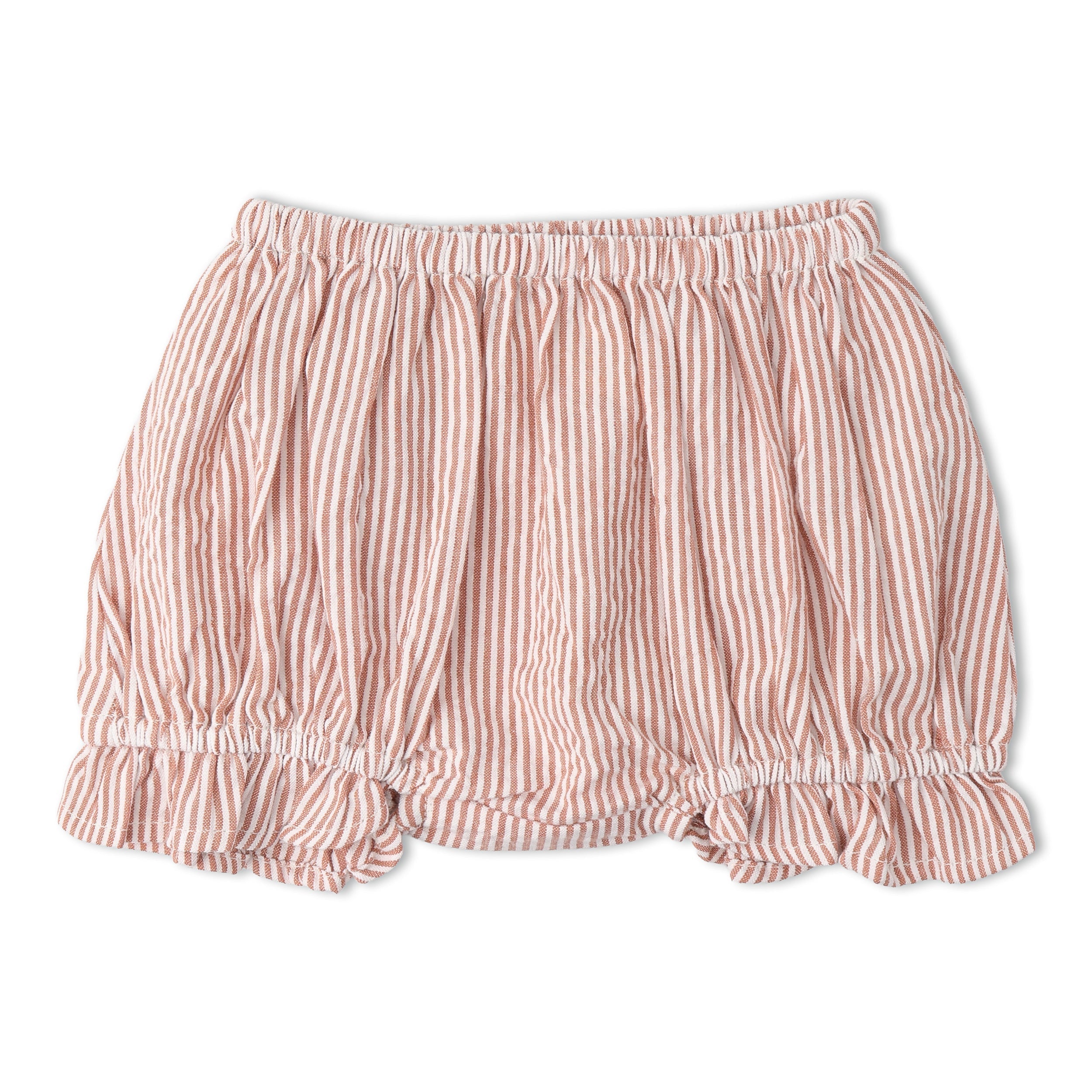 Organic Smocked Top And Bloomer Set - Coral Stripes - Aaria Tees Aaria Tees