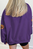 Tillandsia Purple Sequin Pumpkin Spooky Graphic Halloween Pullover Sweatshirt Aaria Tees
