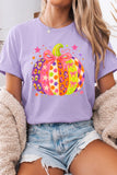 Orchid Petal Playful Pumpkin Printed Graphic T Shirt Aaria Tees
