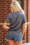 Gray Sequined Game Day Casual Tee Aaria Tees