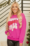 Rose Red Christmas Holly Jolly Babe Graphic Oversized Sweatshirt - Aaria Tees Aaria Tees