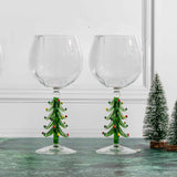 3D Christmas Tree Wine Glasses Aaria Tees