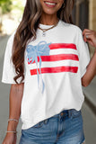 White Flag Bow Graphic Crewneck Tee - Aaria Tees Aaria Tees