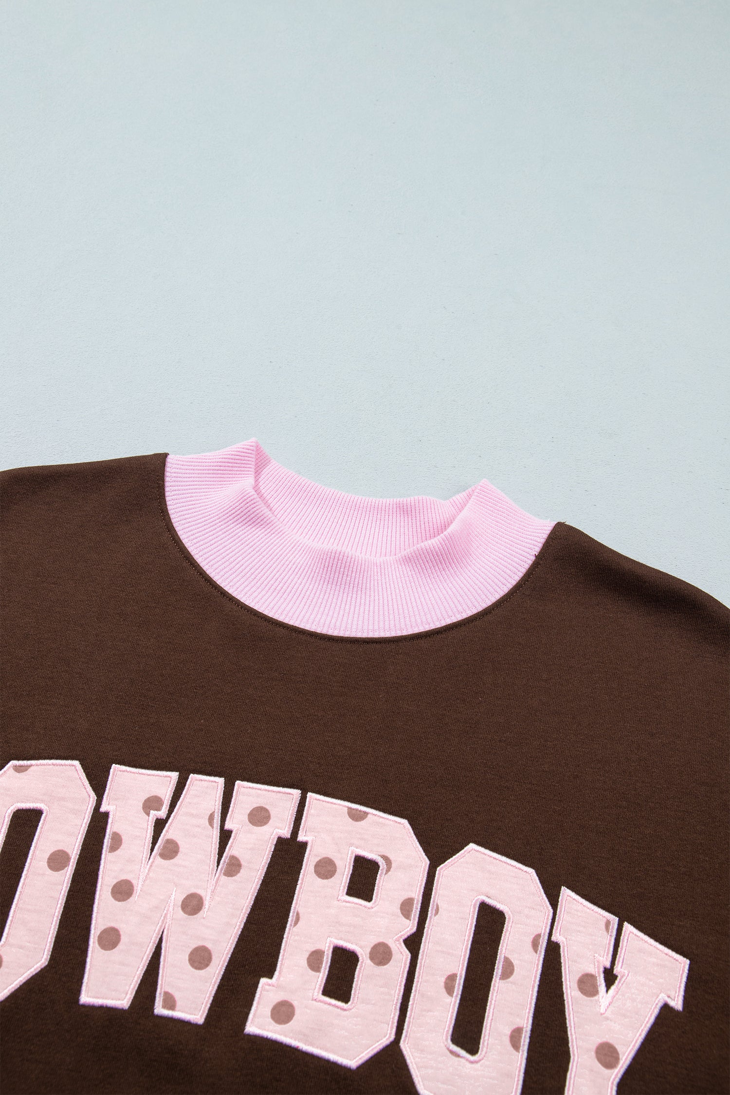Pink Polka Dot Letter Graphic Colorblock Tunic Sweatshirt - Aaria Tees Aaria Tees
