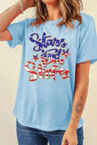 Stars and Stripes Patriotic Graphic T-Shirt Aaria Tees